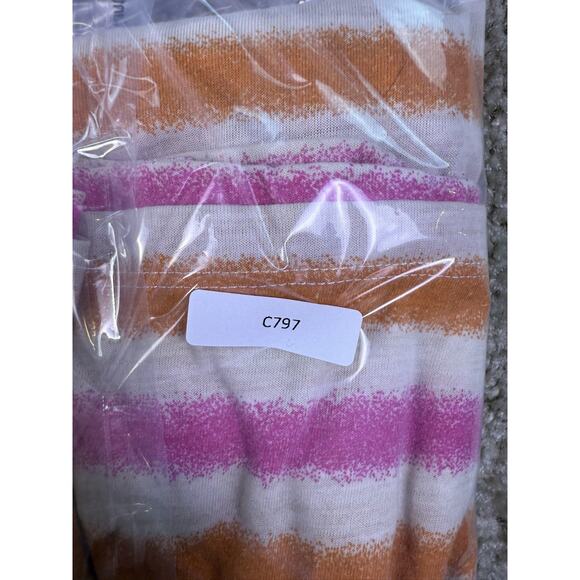Decree Womens Tank Top Size Medium Pink Orange Striped Y2K Vintage C797 - Picture 7 of 7
